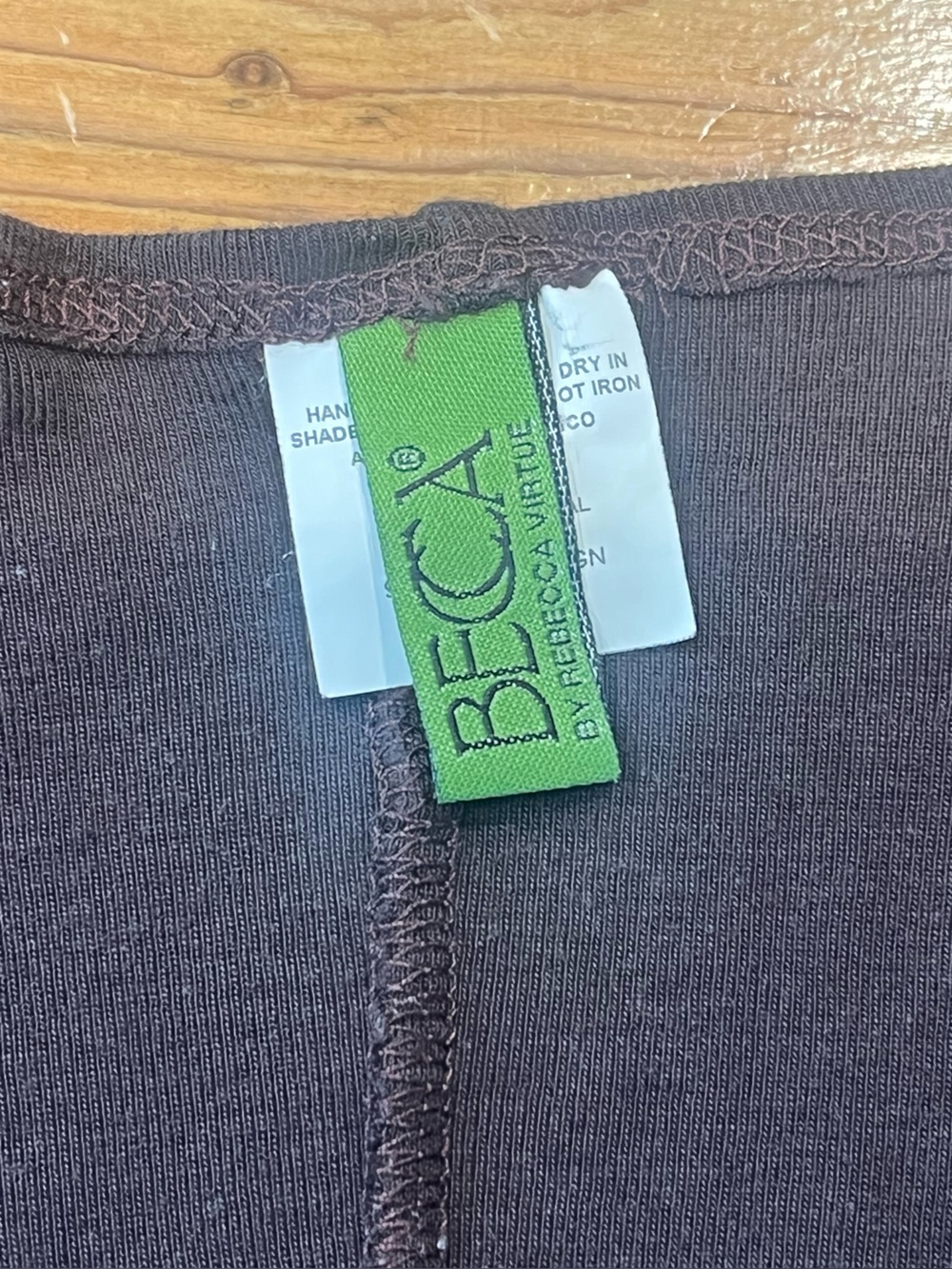 BECCA Swim Cover Up-Chocolate Brown V-Neck Pleated Tunic with Waist Tab Detail - Picture 3 of 6